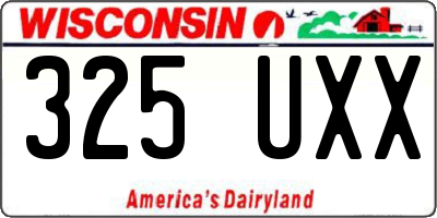 WI license plate 325UXX