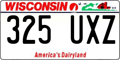 WI license plate 325UXZ