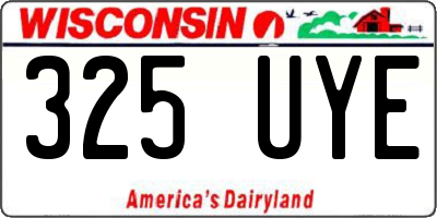 WI license plate 325UYE