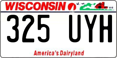 WI license plate 325UYH