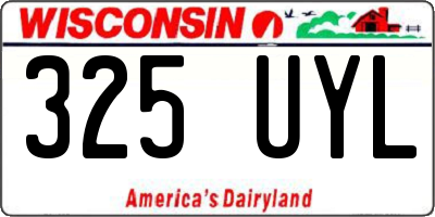 WI license plate 325UYL