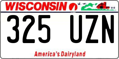 WI license plate 325UZN