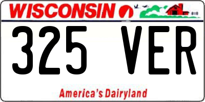 WI license plate 325VER
