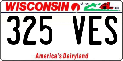 WI license plate 325VES