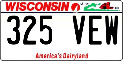 WI license plate 325VEW