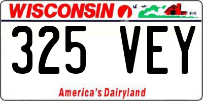 WI license plate 325VEY