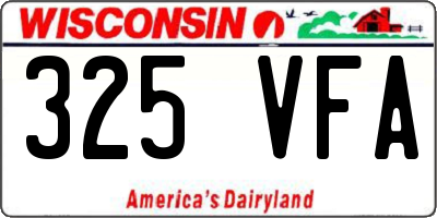 WI license plate 325VFA