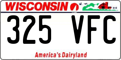 WI license plate 325VFC
