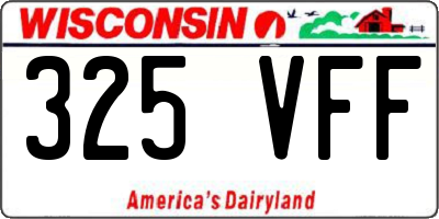 WI license plate 325VFF