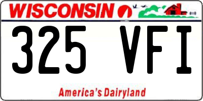 WI license plate 325VFI