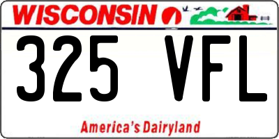 WI license plate 325VFL