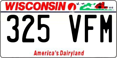 WI license plate 325VFM
