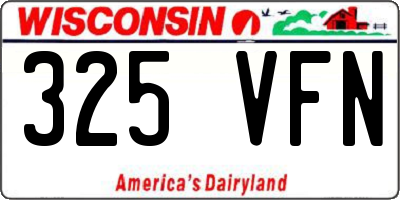 WI license plate 325VFN