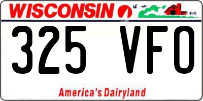 WI license plate 325VFO