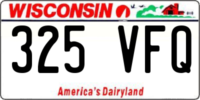 WI license plate 325VFQ