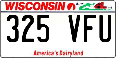 WI license plate 325VFU