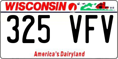 WI license plate 325VFV