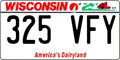 WI license plate 325VFY
