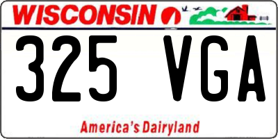 WI license plate 325VGA