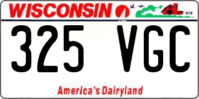 WI license plate 325VGC