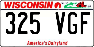 WI license plate 325VGF