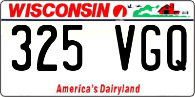 WI license plate 325VGQ