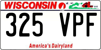 WI license plate 325VPF