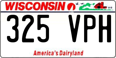 WI license plate 325VPH