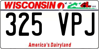 WI license plate 325VPJ