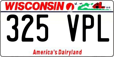 WI license plate 325VPL