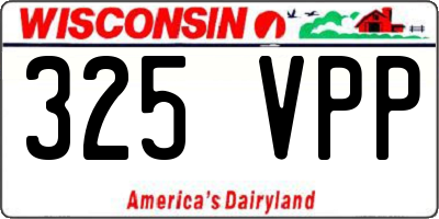 WI license plate 325VPP