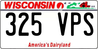WI license plate 325VPS