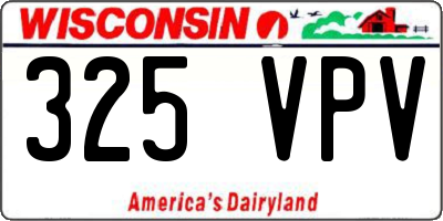 WI license plate 325VPV