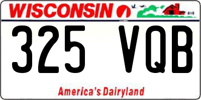 WI license plate 325VQB