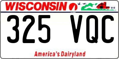 WI license plate 325VQC