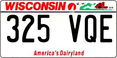 WI license plate 325VQE