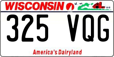 WI license plate 325VQG