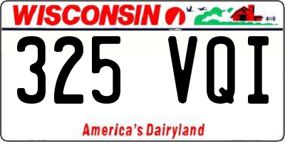WI license plate 325VQI
