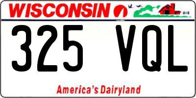 WI license plate 325VQL