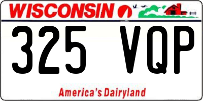 WI license plate 325VQP