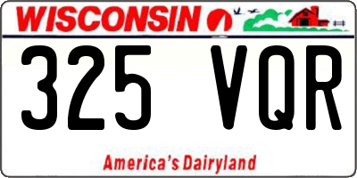 WI license plate 325VQR