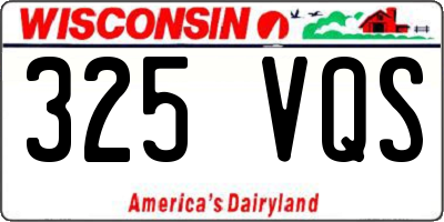 WI license plate 325VQS