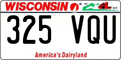WI license plate 325VQU