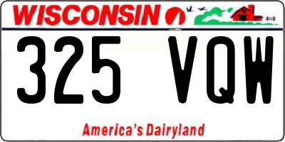 WI license plate 325VQW
