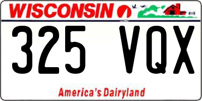 WI license plate 325VQX