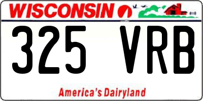 WI license plate 325VRB
