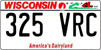 WI license plate 325VRC