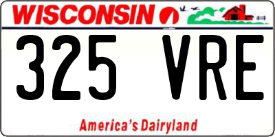 WI license plate 325VRE