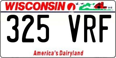 WI license plate 325VRF