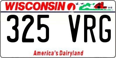 WI license plate 325VRG